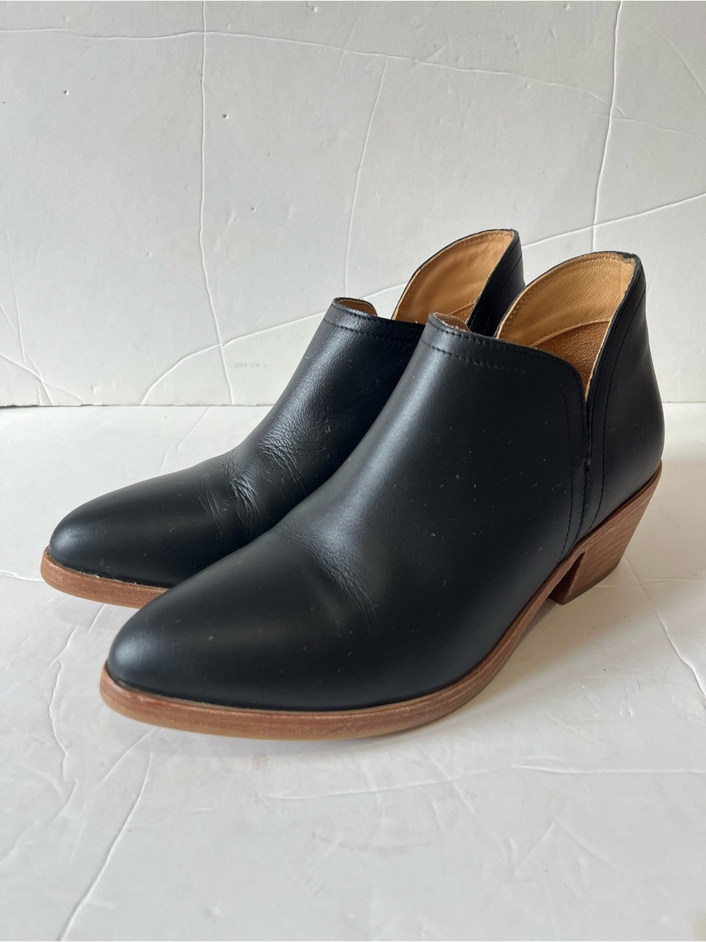 Nisolo Mia Black Leather pointed heel Ankle Boots size 7.5